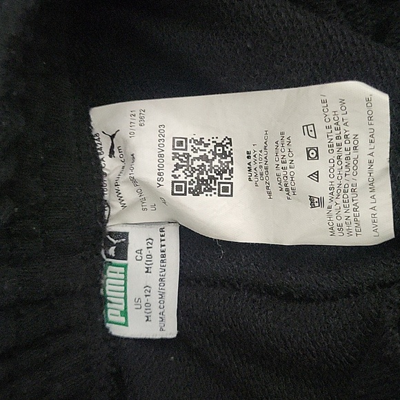 Puma se puma way 1 Sweatpants size 10-12 M color black with white logo-unisex - Picture 4 of 4